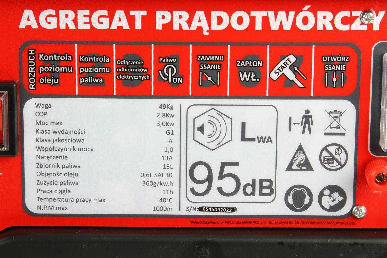 Agregat prądotwórczy 230 V 3000 W AVR MIEDZIANE uzwojenie benzyna 1963