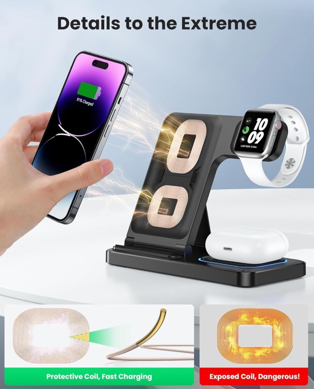DUMTERR 3 w 1 ładowarka bezprzewodowa do iPhone