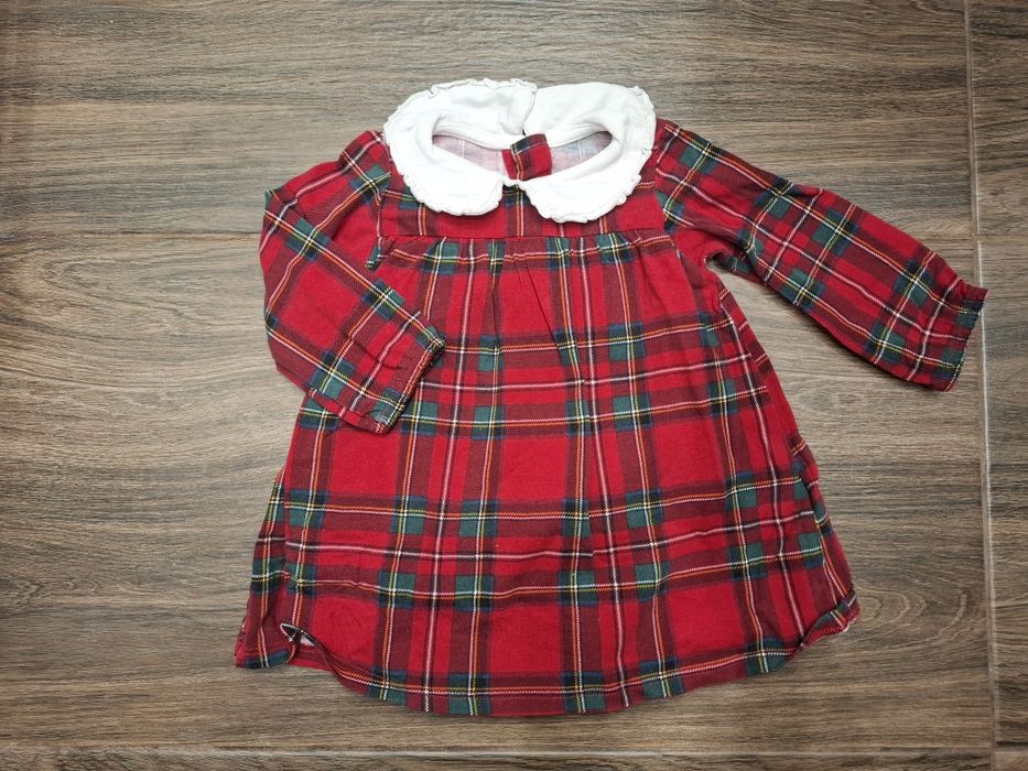 Sukienka body 62 świąteczna czerwona w kratę H&M