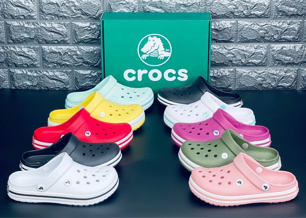 Сабо Crocs Crocband женские Шлепанцы кроксы разноцветные Новинка!