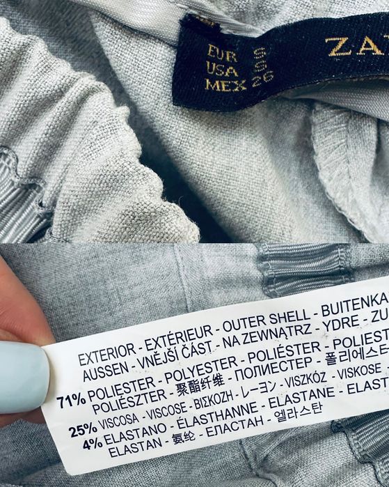 ZARA сірі базові брюки на резинці серые базовые брюки мом легкие осень