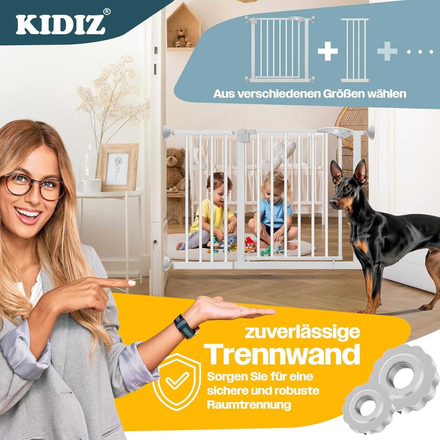 Barierka Zabezpieczająca na Schody KIDIZ 74-115 cm
