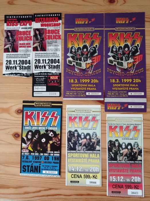 Bilety z koncertów KISS lata 90