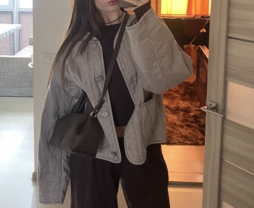 Лайнер zara стьобана куртка оверсайз