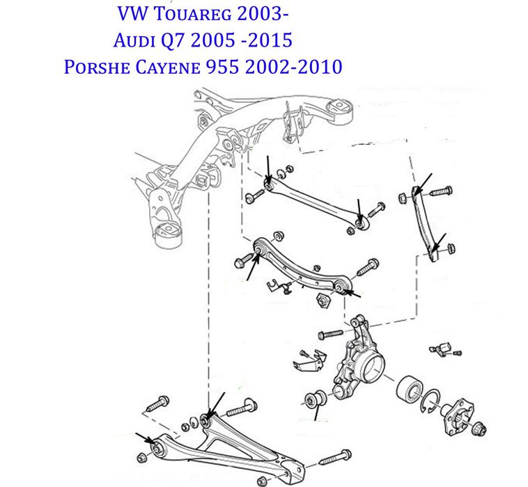 Сайлентблоки задних рычагов VW Touareg 2002-2010