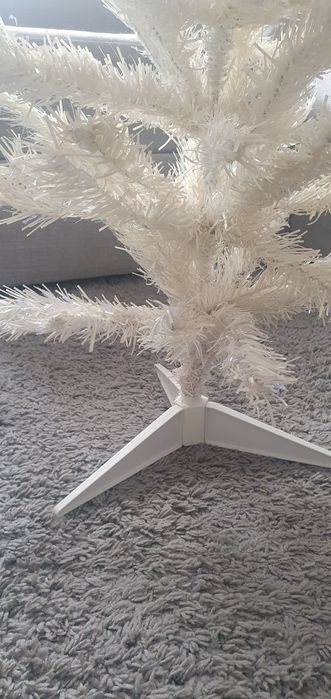 Árvore de Natal branca com brilhos sintilantes  85cm