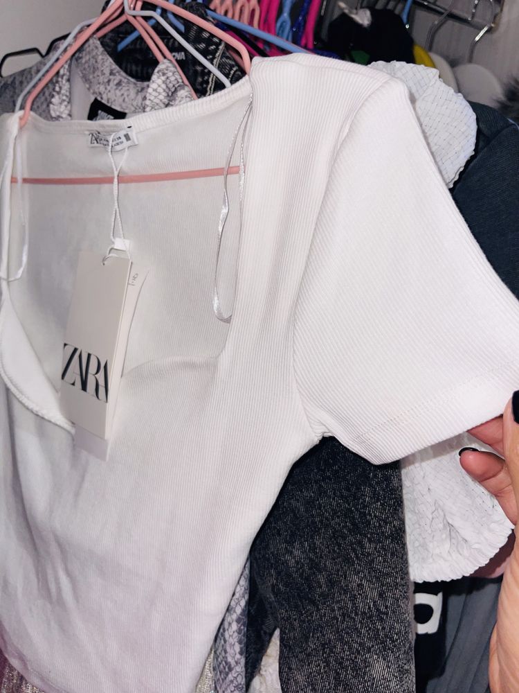 Топ Zara в рубчик футболка Zara