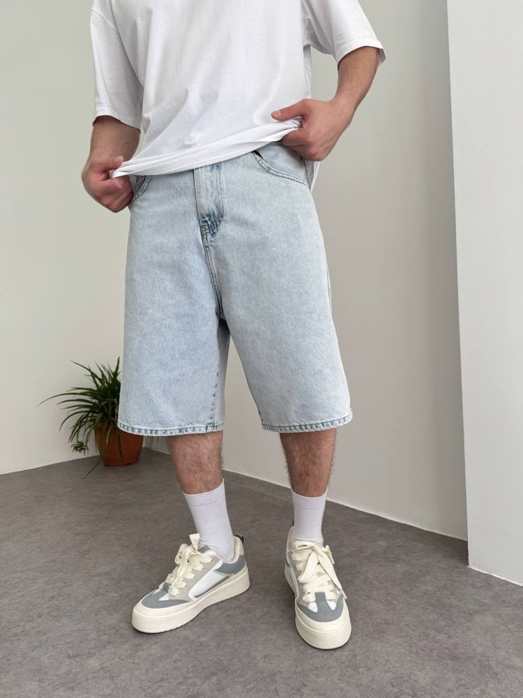Джинсові чоловічі шорти BAGGY Мужские широкие джинсовые шорты
