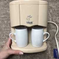Кофеварка кофемашина Vitek VT-1503 BK с чашками бежевая
