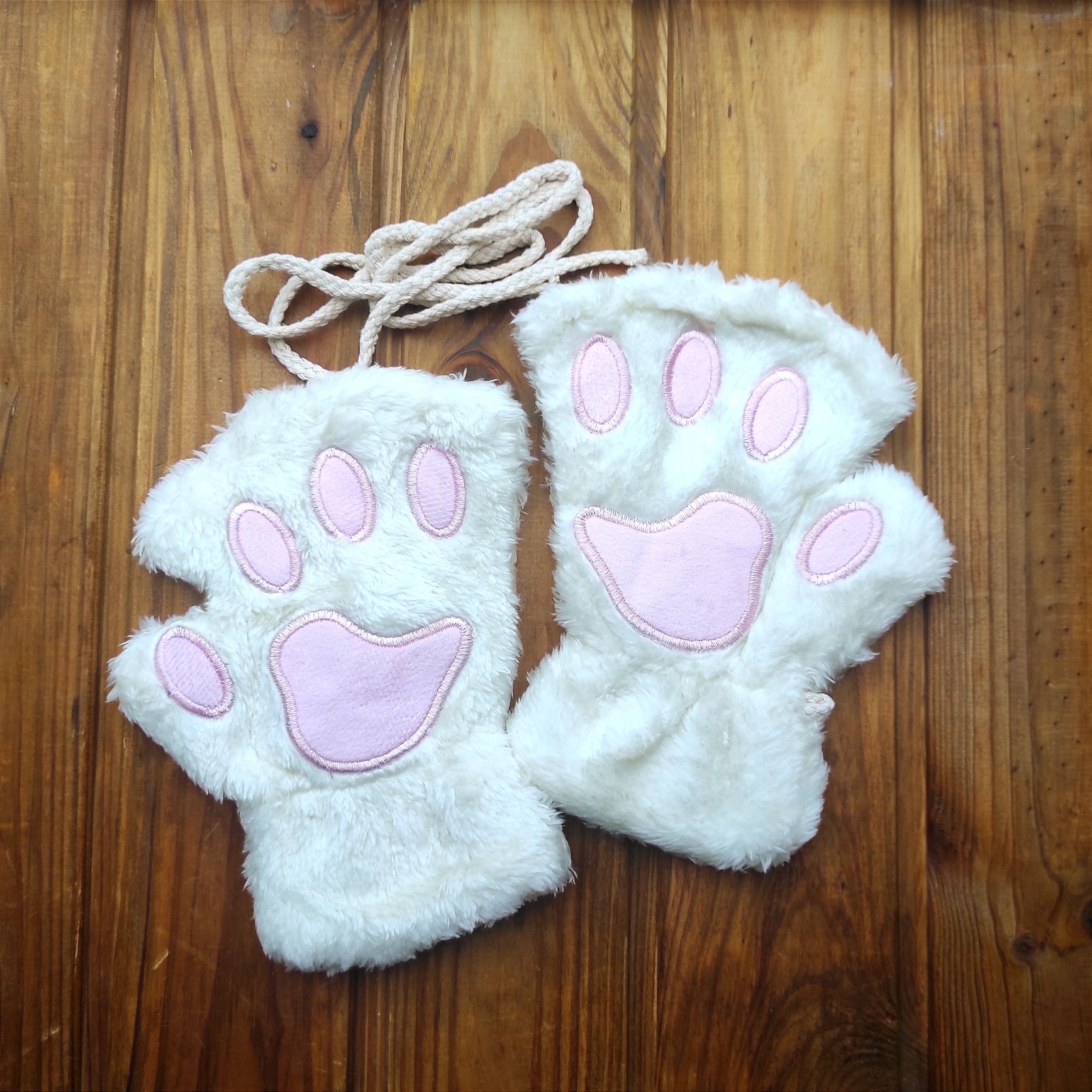Перчатки лапы кошки, кошачьи лапки, зимние перчатки для девочки