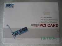 SMC-Placa de rede PCI 10/100 mbps - completamente nova