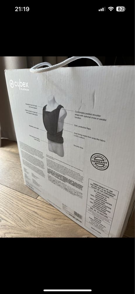 Cybex Yema Nosidełko Ergonomiczne Manhattan Grey