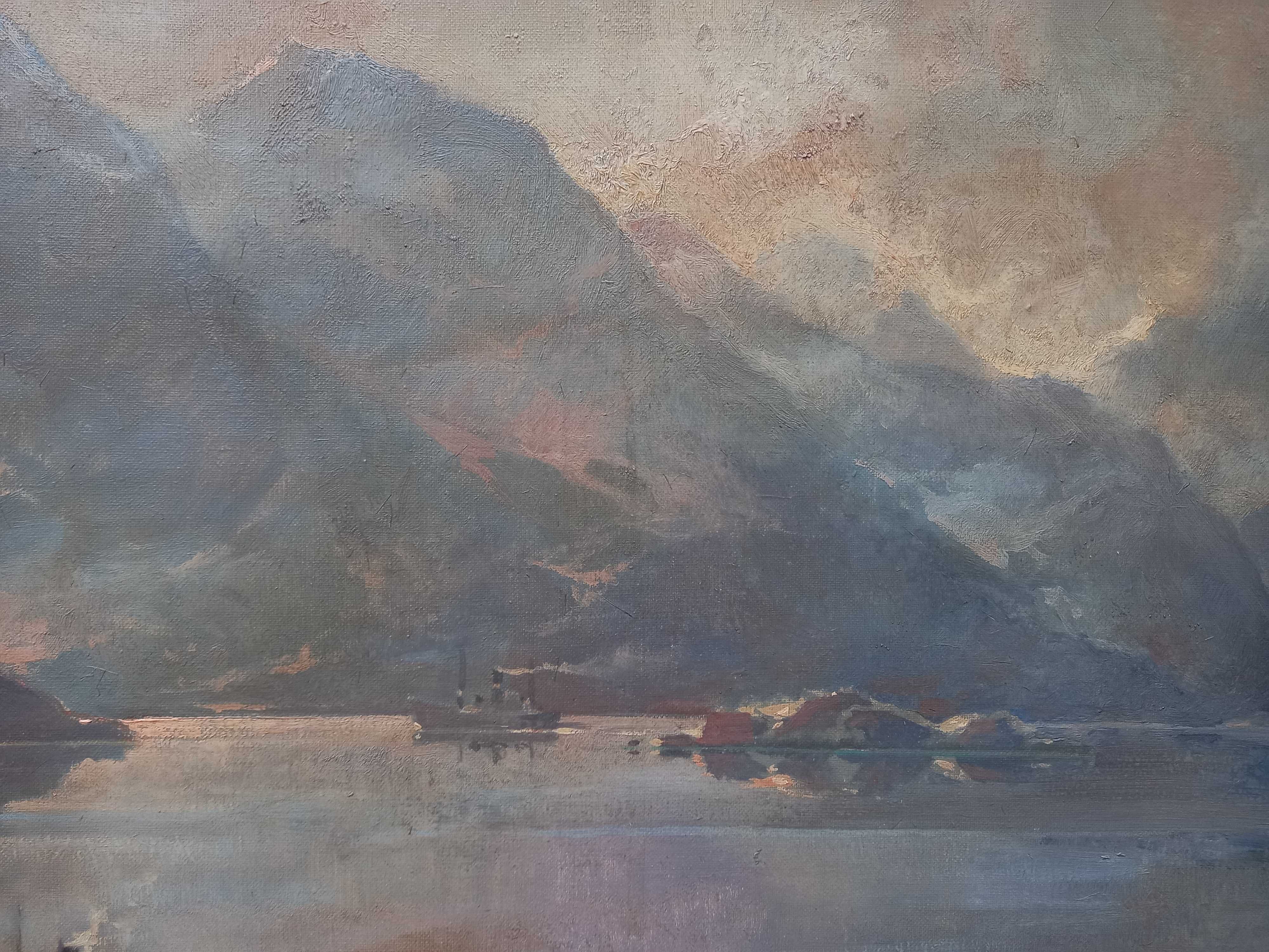 Nastrojowy pejzaż, olej/płótno, Jan B. Pospisil ur. 1898 zm.1968