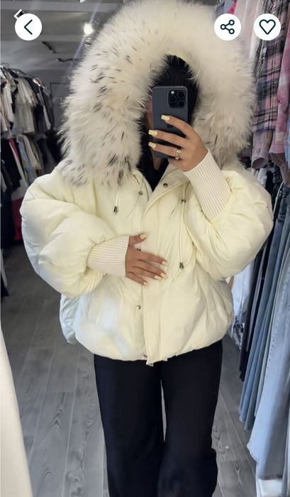 Пуховик хутро єнот