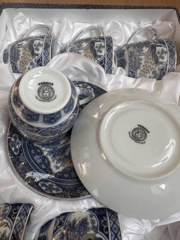 Versace Versus porcelana filiżanki z podstawką 6 sztuk nowe