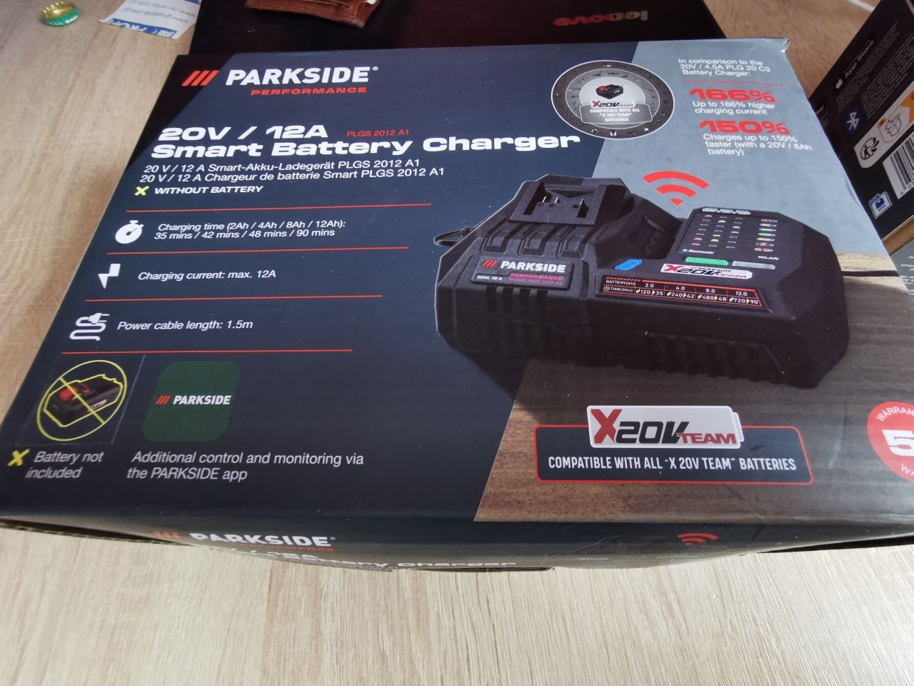 Bateria Akumulator Parkside 20V 12ah SMART+ Ładowarka SMART