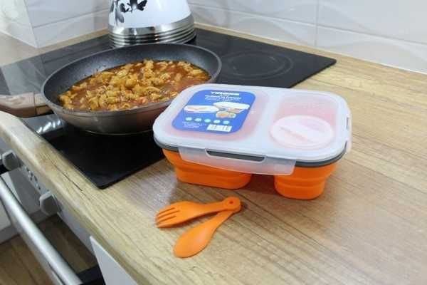 Pojemnik na żywność lunchbox pudełko zamykane silikonowe składane