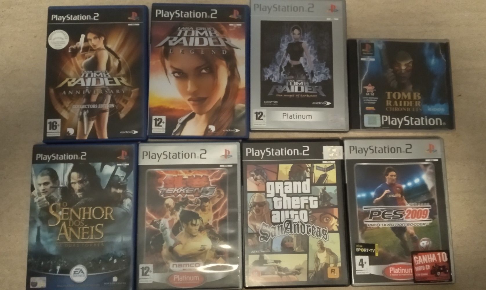 Jogos PS2 Tomb Raider, Taken, GTA, Pes