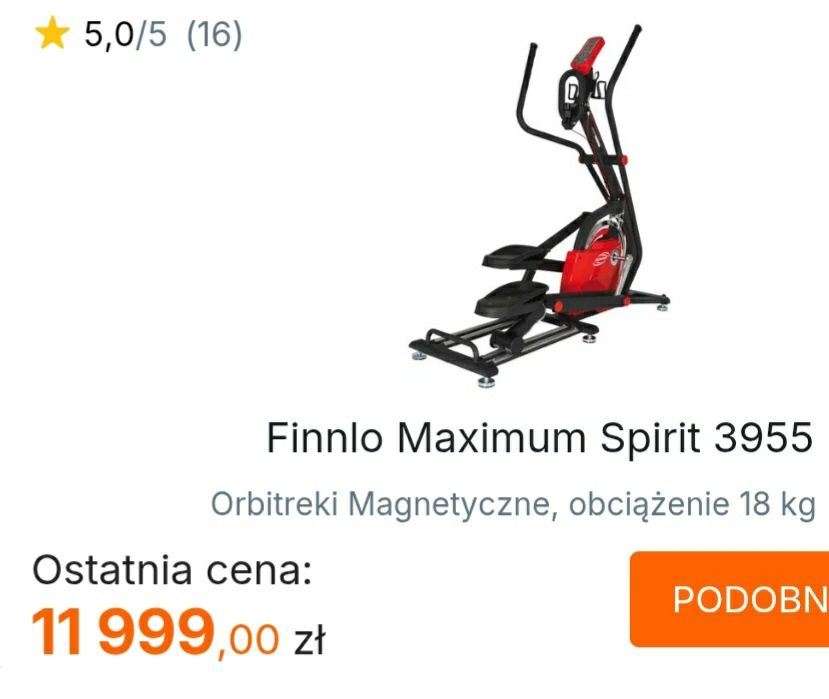 Orbitrek profesjonalny finnlo MAXIMUM SPIRIT typ3955 (jak nowy)