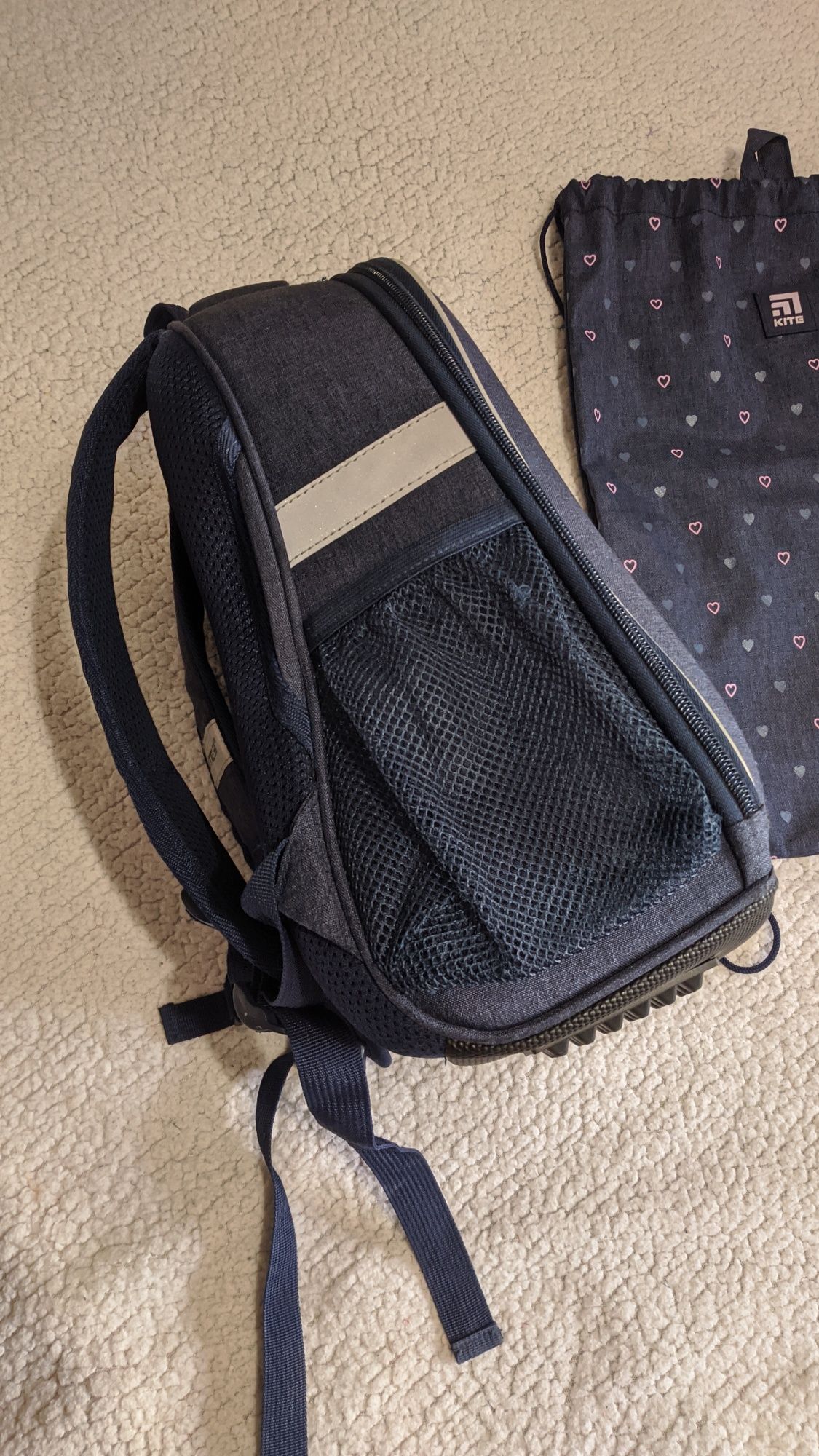 Каркасний рюкзак Kite для дівчинки набір з сумкою для взуття