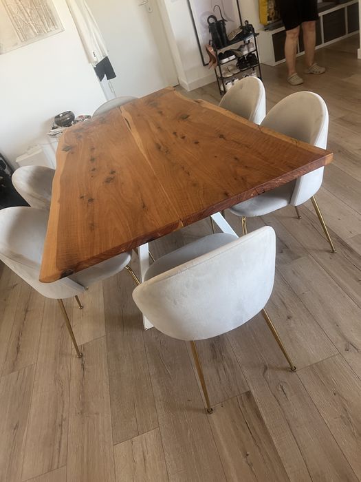 Mesa Madeira Rustica + 6 Cadeiras