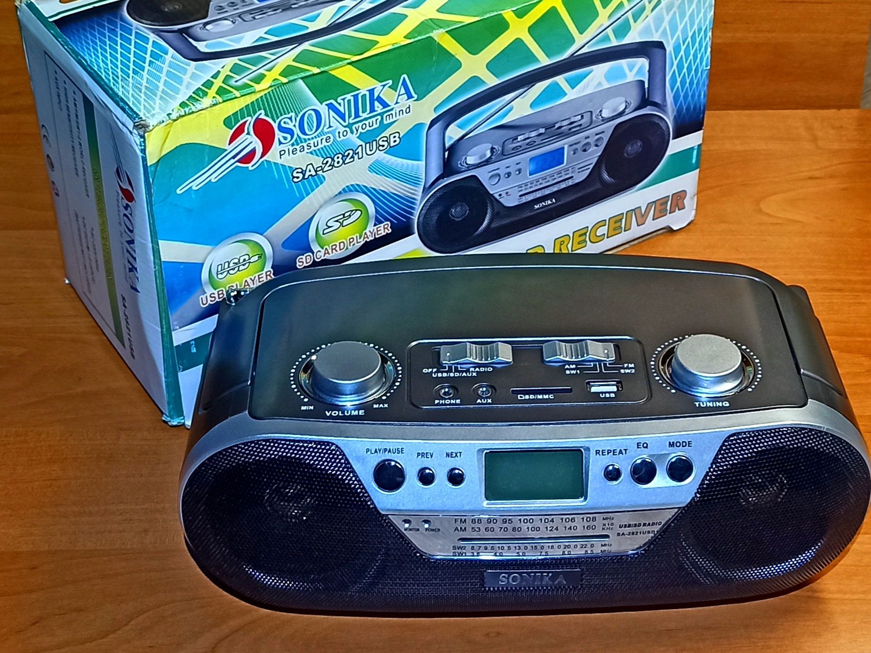 Sonika SA-2821 USB Радиоприёмник Колонка MP3 Бумбокс