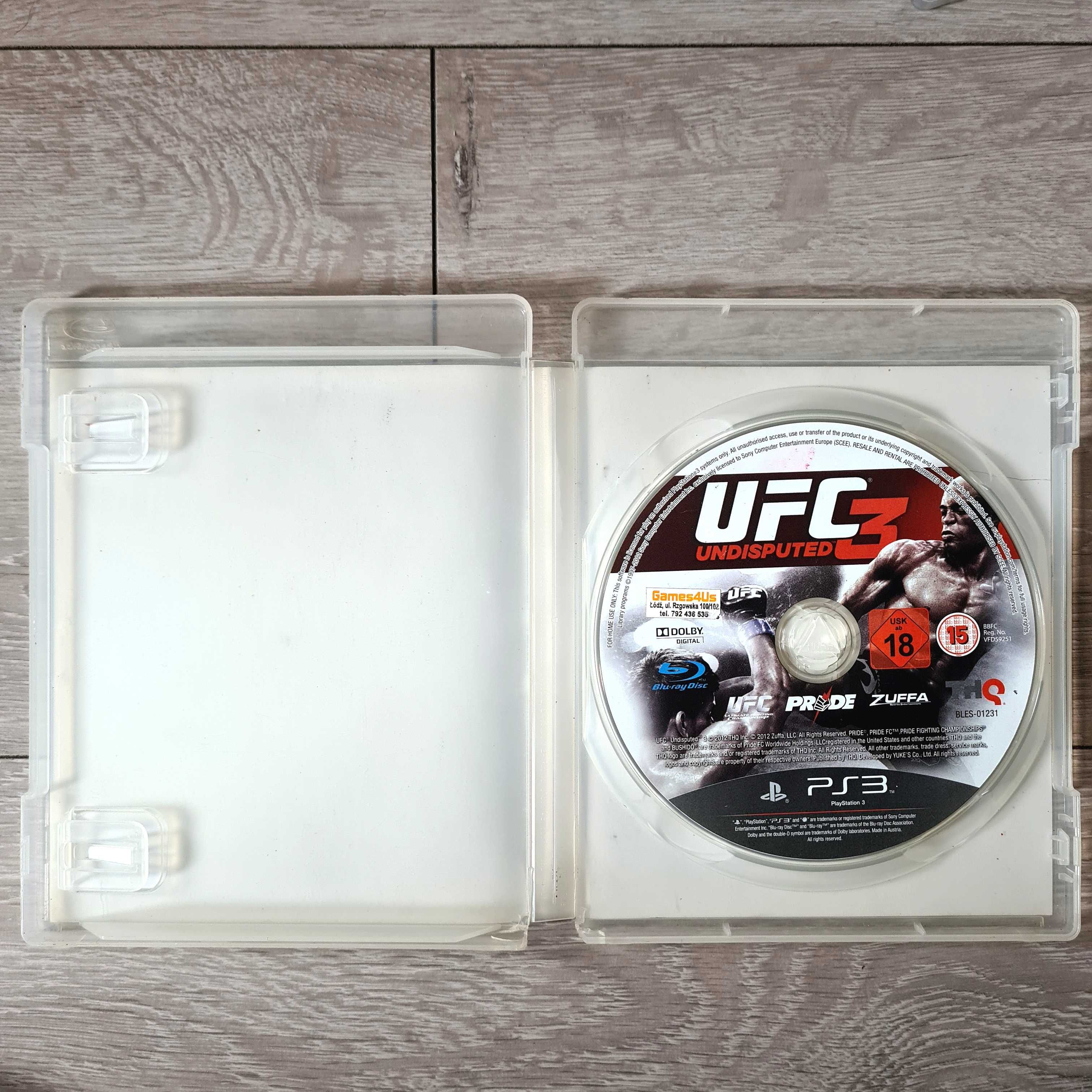 UFC 3 Undisputed Ps3 MMA Pudełkowa