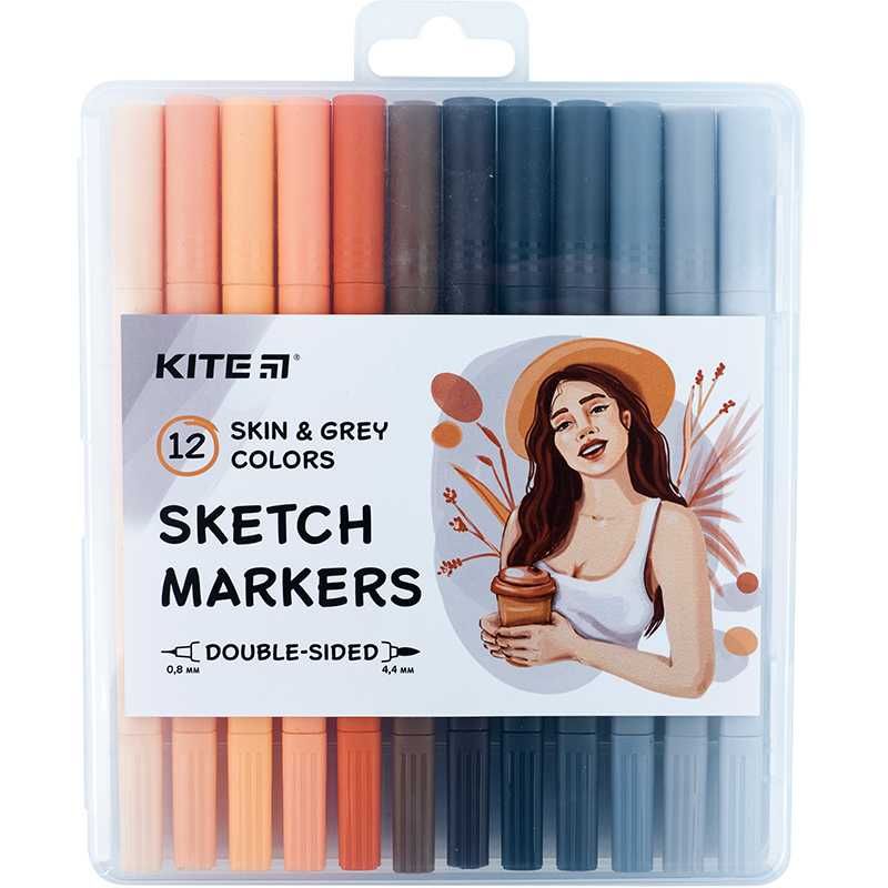 Скетч маркери, 12 кольорів KITE K22-044 (АКЦІЙНА ціна)