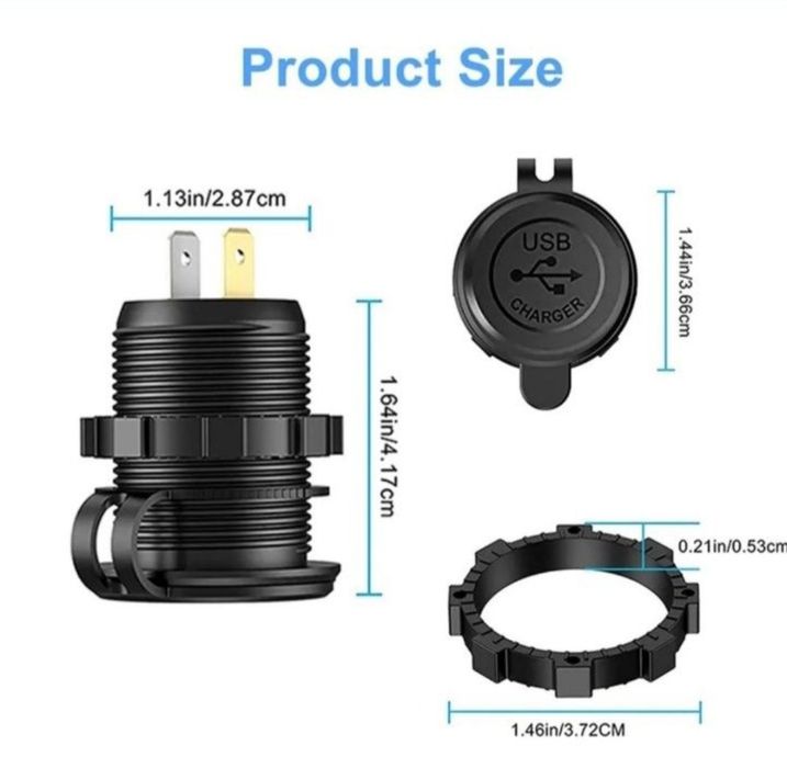 Зарядное устройство врезное на 2 USB порта. USB в авто,Розетка врезная