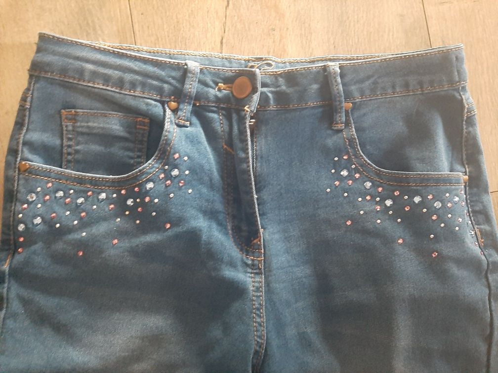 Zestaw spodnie jeansowe rurki skinny dziewczęce george 152 158