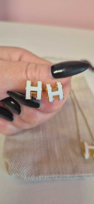 Комплект сережки та підвіс. Herme#, оригінал. Колье, кулон. Louis V