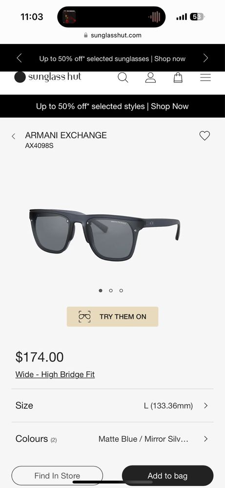 Чоловічі окуляри ARMANI EXCHANGE AX4098S оригинал