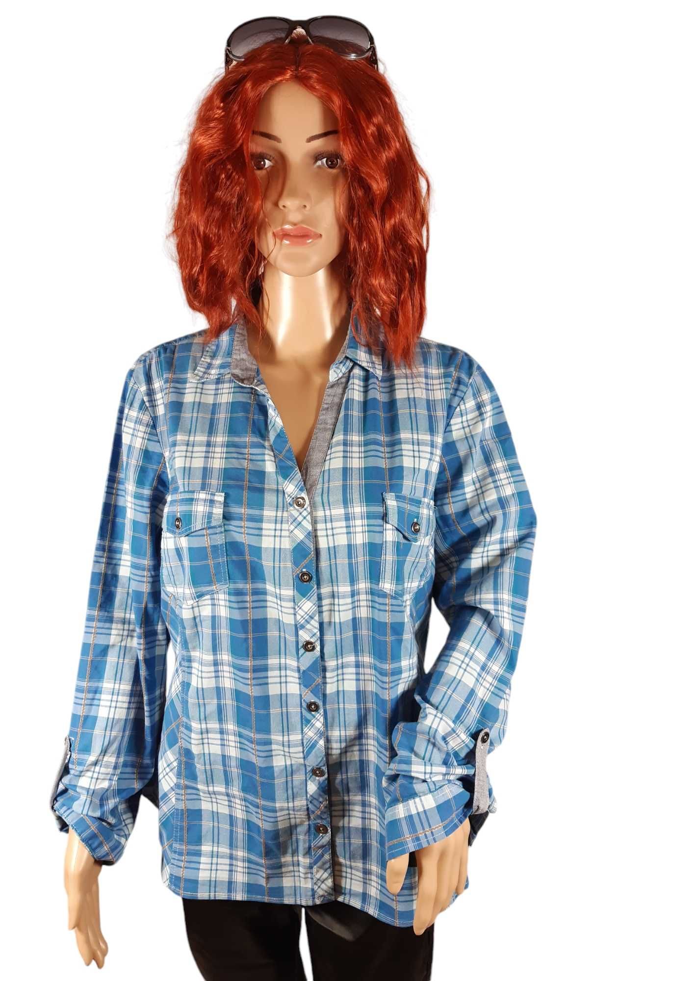 Bluzka koszula damska wzór w kratę 46,XXXL koszula Cassis plus size
