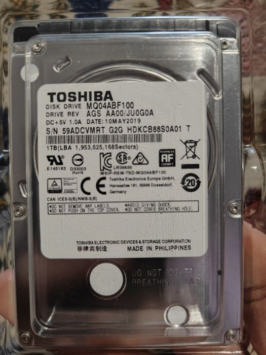 HDD Toshiba 1TB для PS4 Slim/Pro (б/у)