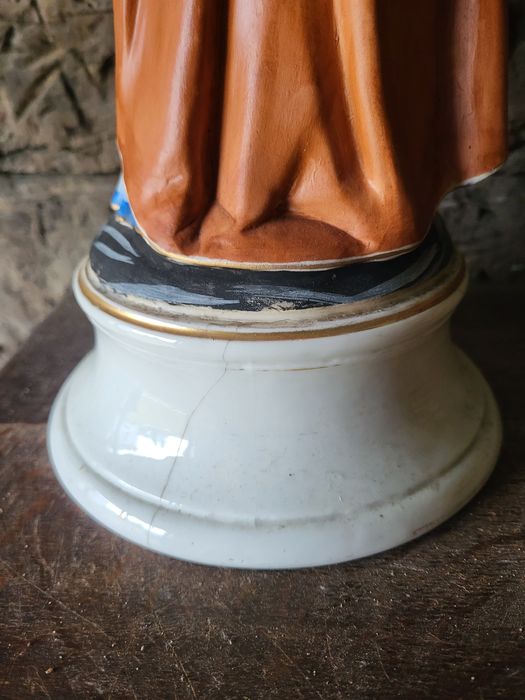 Stara biskwitowa figura Święty Józef porcelana Andenne