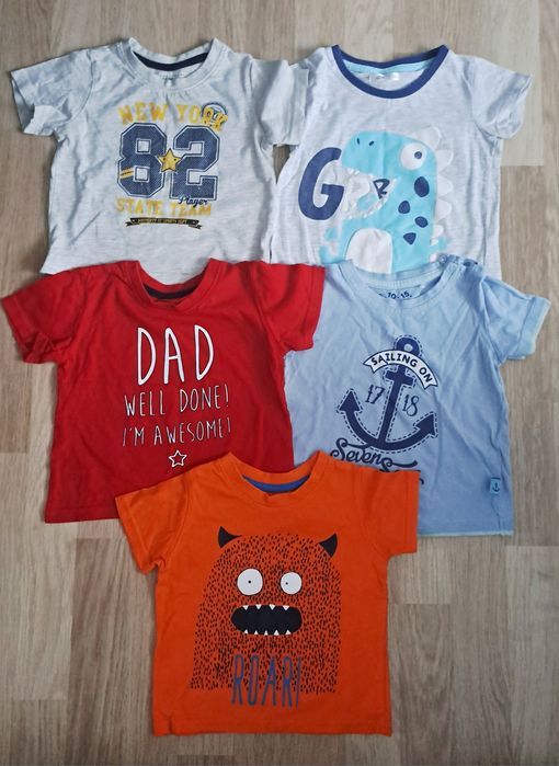 Zestaw 5 szt. T-shirt koszulka chłopięcy 86