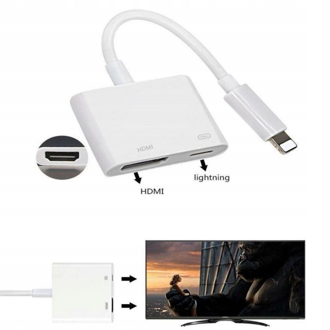 Adapter  Przejściówka LIGHTNING HDMI AV iPad iPhone