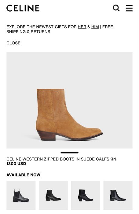 Продам оригінальні ковбойки Celine 38 р