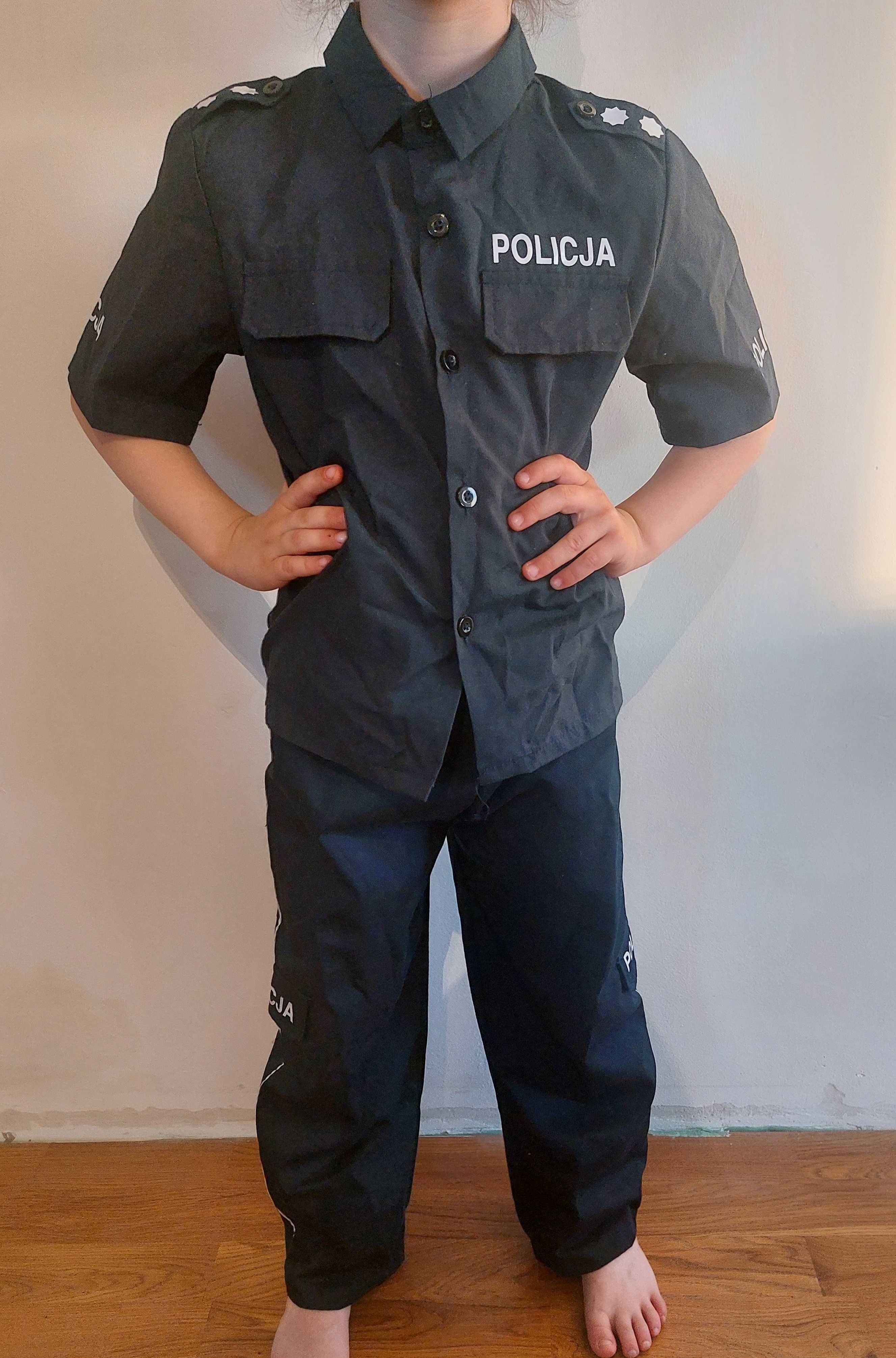 Kostium Przebranie Strój Policjant Policjanta Policja 110 - 116 Czapka