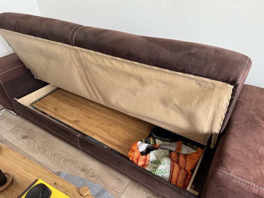 Sofa rozkladana + 2 fotele Skóra/nubuk