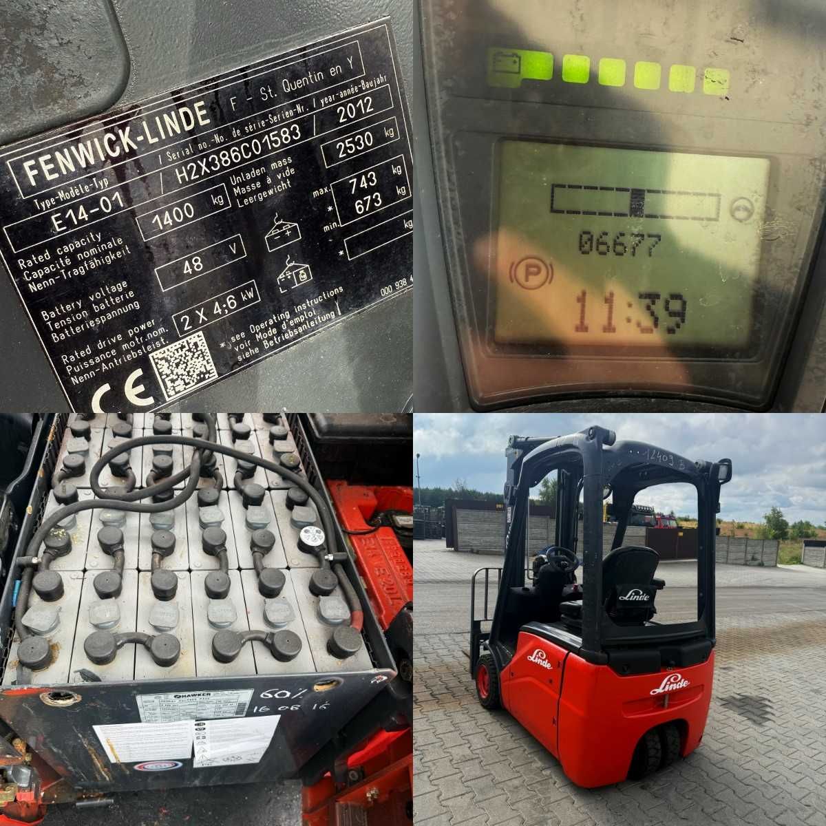 wózek widłowy elektryczny LINDE E14-01 1.4T Triplex 4.60m 6600mtg 2012