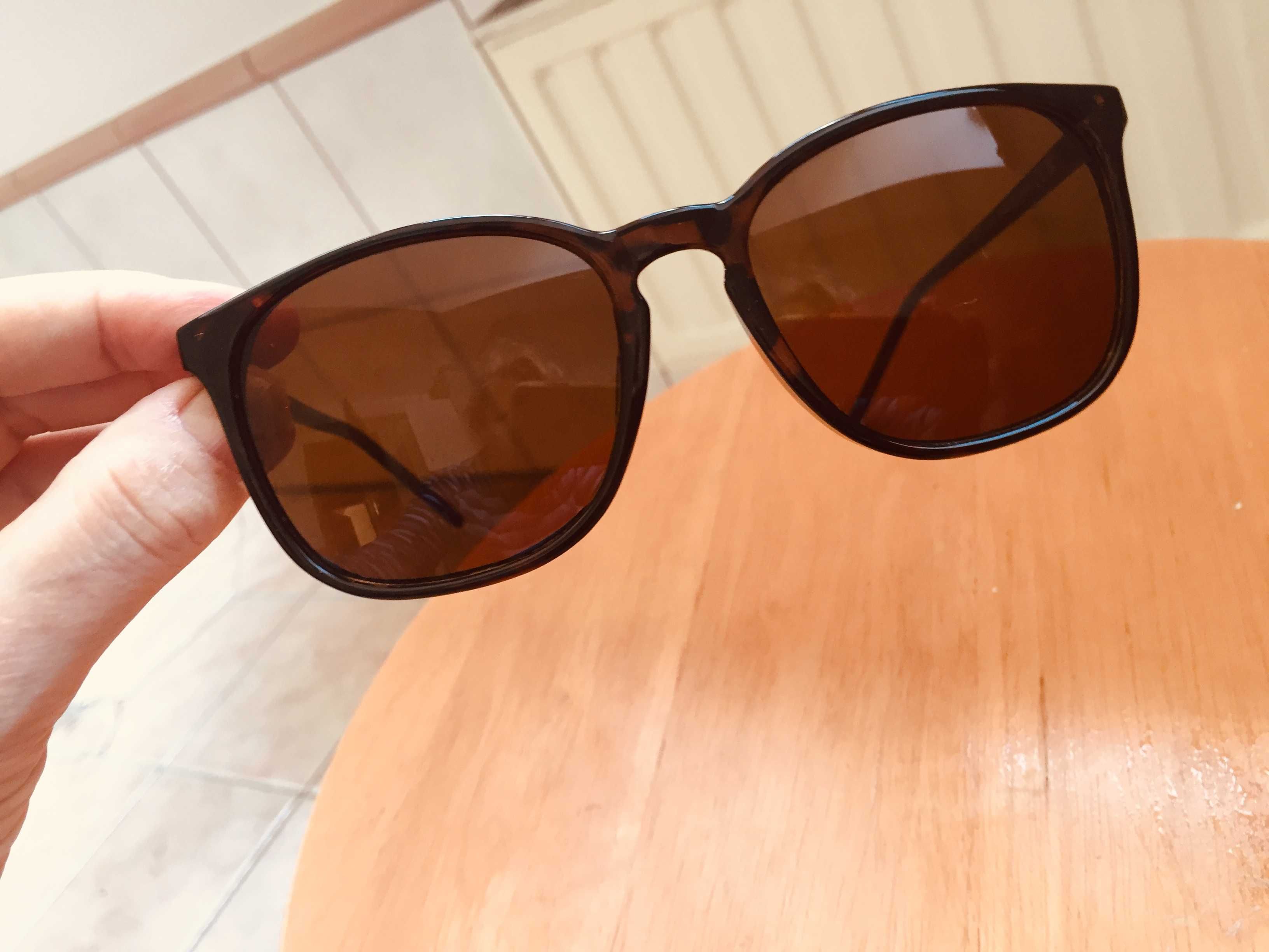 Nowe brązowe okulary przeciwsłoneczne Unisex Zing