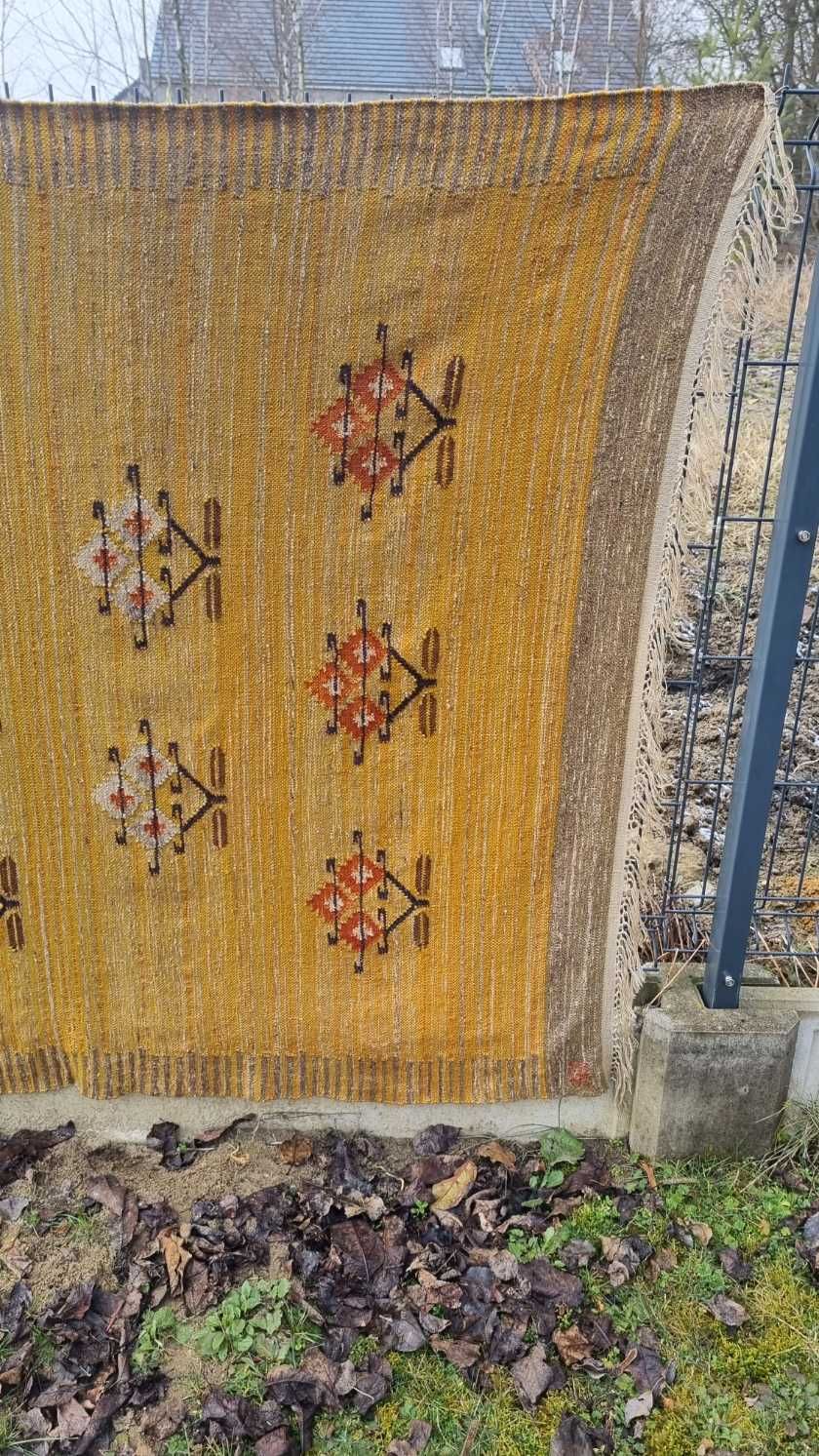 Duży wełniany kilim Art Deco Design