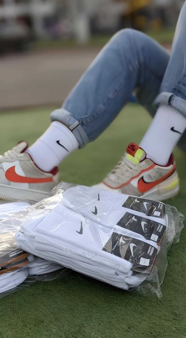 !!12 пар 250грн!! Шкарпетки найк білі высокие NIKE Носки белые найк