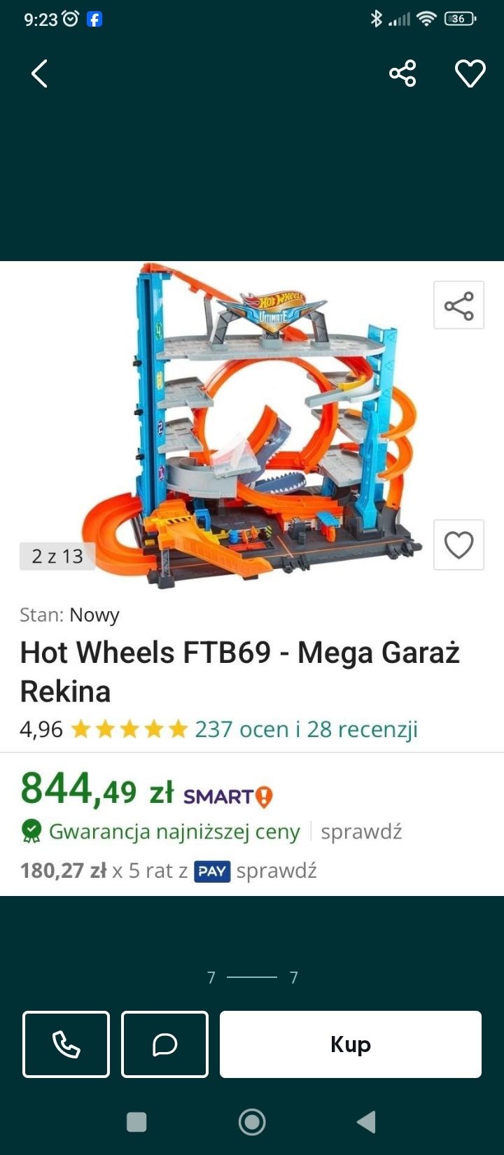 Mega garaż, parking Rekin hot wheels