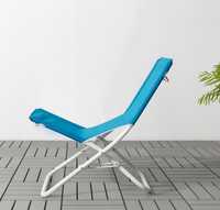 IKEA HAMO krzesło plażowe, turystyczne składane leżak niebieski