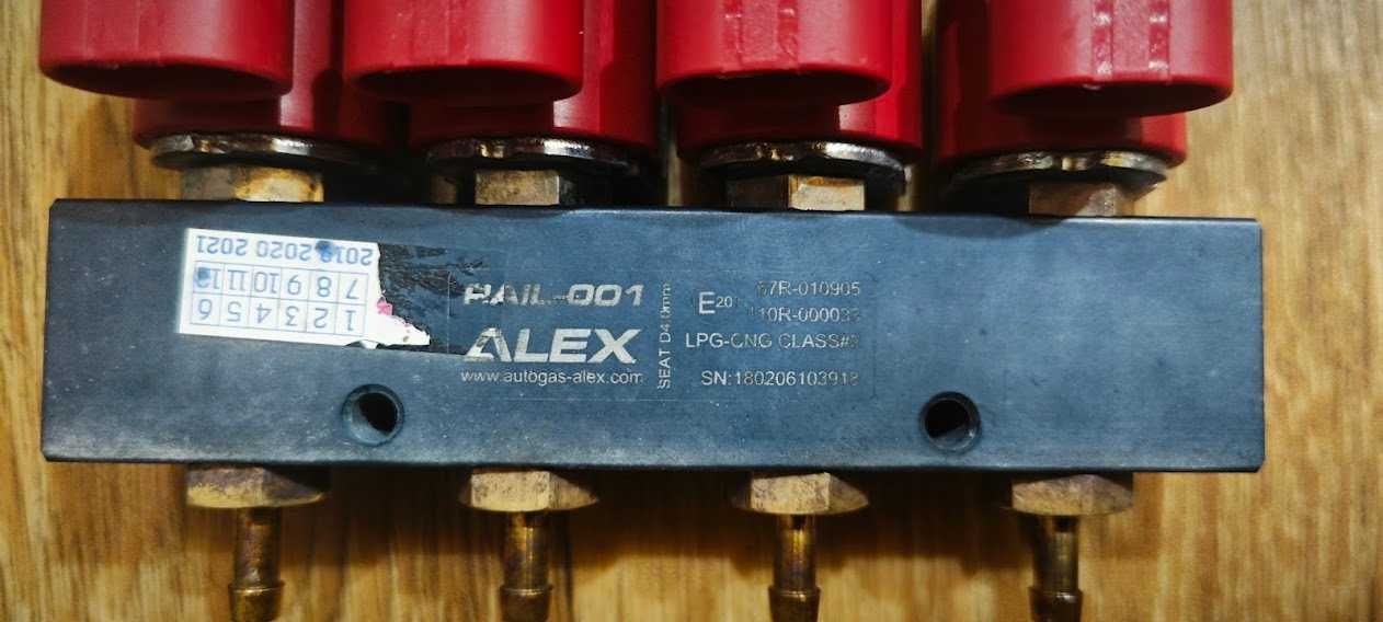 Форсунки Alex RAIL-001 в рейці на 4 цил. (3 Ом) (тип Valtek) WTR00003