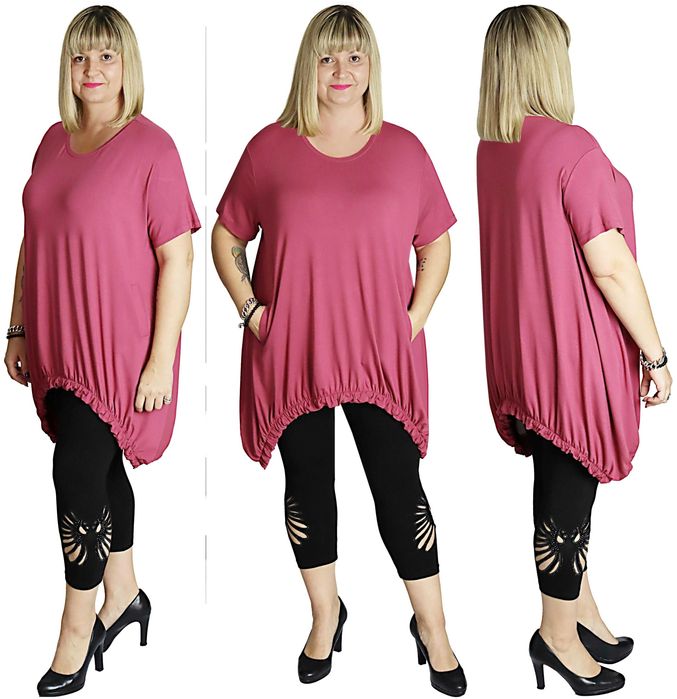 TUNIKA Z EFEKTOWNYM DOŁEM roz.uniwersalny pasuje od 52 do 56
