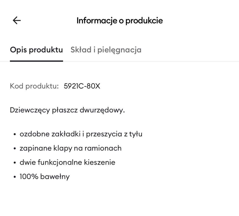 Nowy Płaszcz dziewczęcy beżowy r. 140