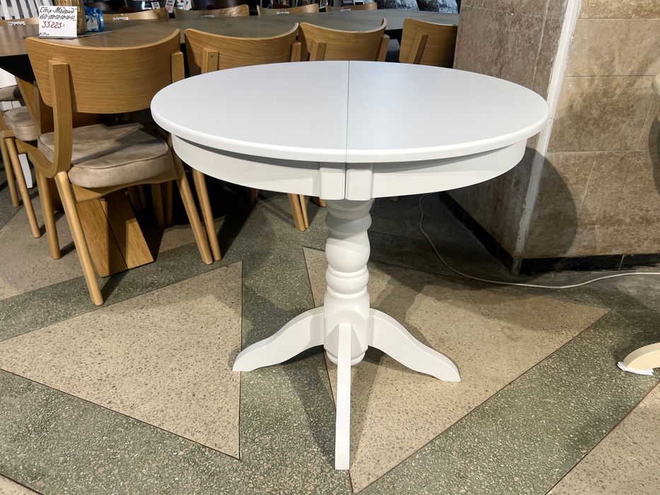 Стіл Гостинний д80+30 круглий розкладний на кухню кухонний для кухні